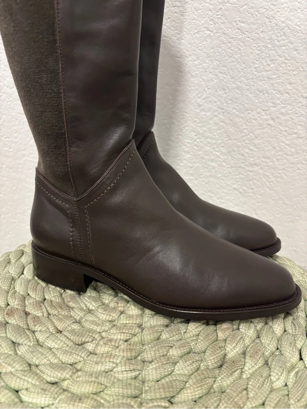 Aquatalia Ricarda Chocolate Brown Leather Tall Riding Boots Size 8